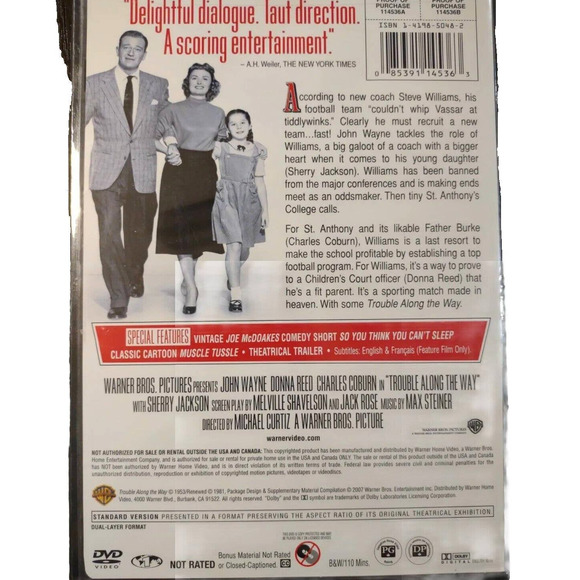 Trouble Along the Way (Dvd 2007) John Wayne Movie Entertainment Collectible - Picture 2 of 3